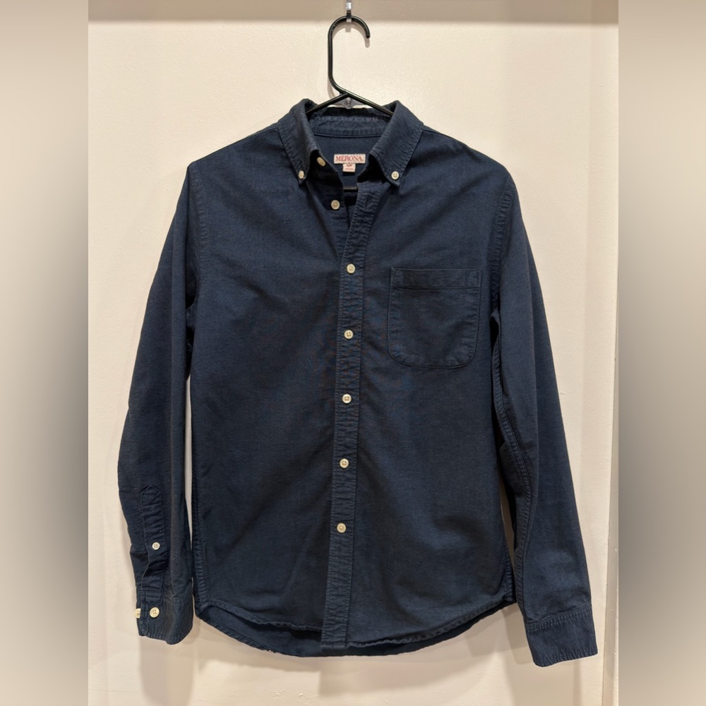 Merona Dark Blue Casual Button-Down Shirt